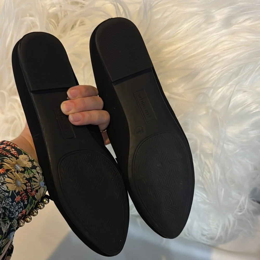 White Mountain Black Loafers Timeless Flats